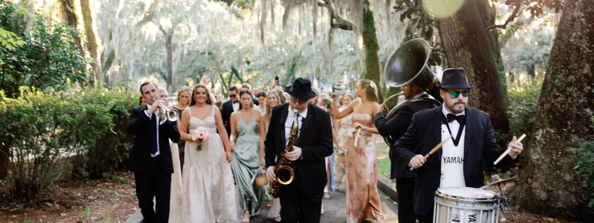 Kiral Artists brass band leading a second line wedding parade in Washington, D.C.
